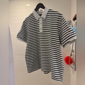 rag & bone Black and White Striped Polo